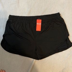 BlevonH Black Athletic Shorts with Sewn In Biker Shorts